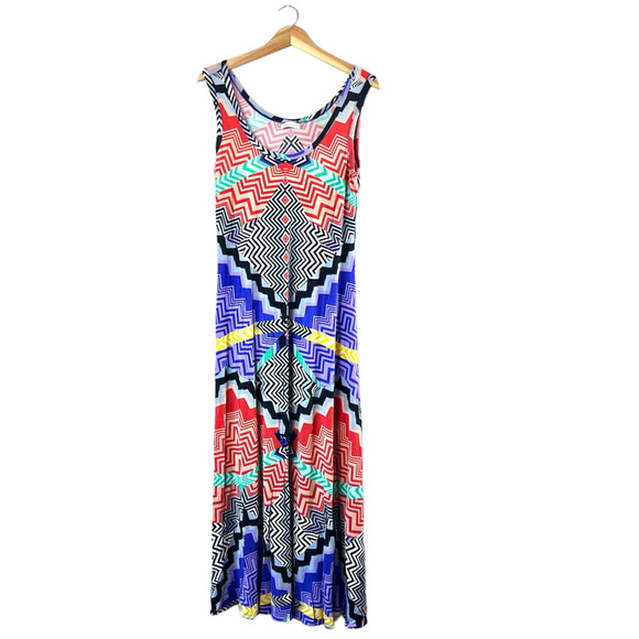Women's Colorful Calvin Klein Maxi Dress 12 - Picture 1 of 5